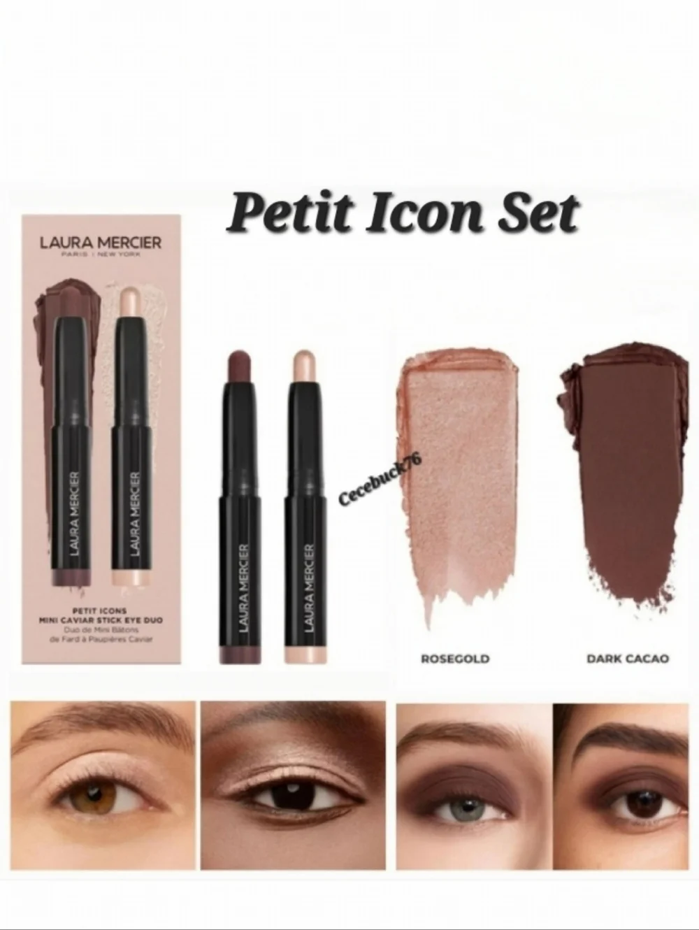 🌺Laura Mercier Petit Icons Mini Caviar Stick Eyeshadow Duo Cream Eyeshadow